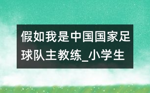 假如我是中國國家足球隊(duì)主教練_小學(xué)生作文:四年級