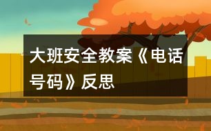 大班安全教案《電話號碼》反思