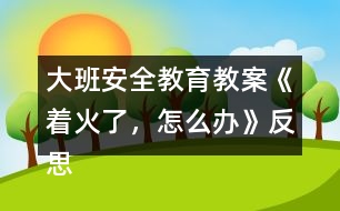 大班安全教育教案《著火了，怎么辦》反思