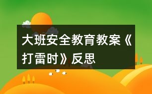 大班安全教育教案《打雷時》反思