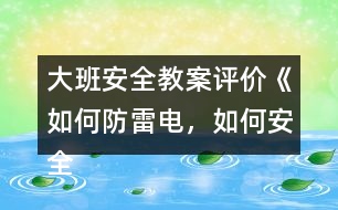 大班安全教案評價《如何防雷電，如何安全用電》反思