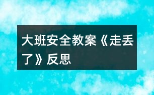 大班安全教案《走丟了》反思