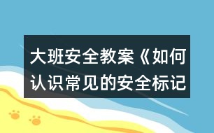 大班安全教案《如何認(rèn)識(shí)常見的安全標(biāo)記》反思