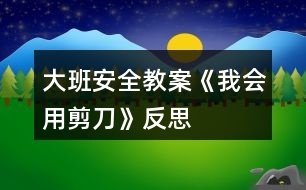 大班安全教案《我會用剪刀》反思