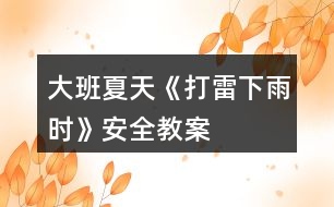 大班夏天《打雷下雨時》安全教案