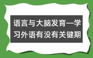 語言與大腦發(fā)育―學(xué)習(xí)外語有沒有關(guān)鍵期？