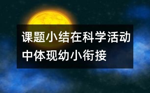 課題小結(jié)：在科學(xué)活動中體現(xiàn)幼小銜接