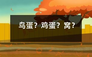 鳥(niǎo)蛋？雞蛋？窩？