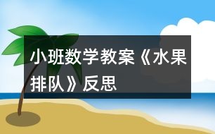 小班數(shù)學教案《水果排隊》反思