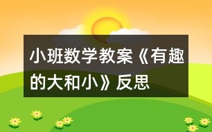 小班數(shù)學(xué)教案《有趣的大和小》反思