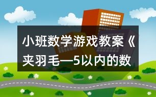 小班數(shù)學(xué)游戲教案《夾羽毛―5以內(nèi)的數(shù)》反思