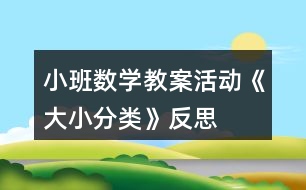 小班數(shù)學教案活動《大小分類》反思