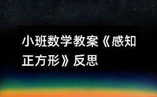 小班數(shù)學教案《感知正方形》反思