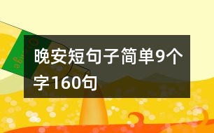 晚安短句子簡單9個字160句