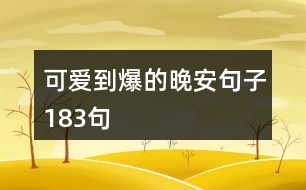 可愛到爆的晚安句子183句