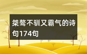 桀驁不馴又霸氣的詩句174句