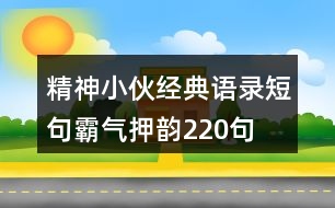 精神小伙經(jīng)典語錄短句霸氣、押韻220句