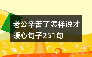 老公辛苦了怎樣說(shuō)才暖心句子251句