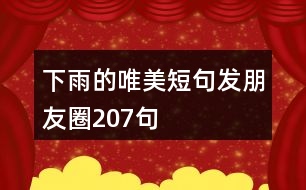 下雨的唯美短句發(fā)朋友圈207句