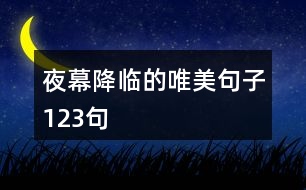 夜幕降臨的唯美句子123句