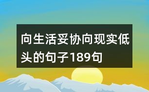 向生活妥協(xié)向現(xiàn)實(shí)低頭的句子189句