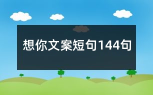 想你文案短句144句