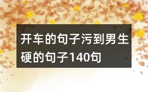 開車的句子污到男生硬的句子140句