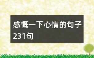 感慨一下心情的句子231句