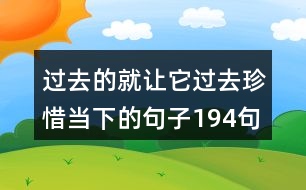 過去的就讓它過去,珍惜當(dāng)下的句子194句