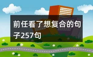 前任看了想復合的句子257句