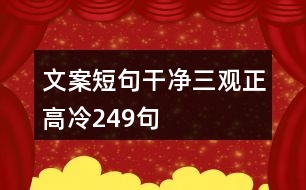 文案短句干凈三觀正高冷249句