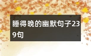 睡得晚的幽默句子239句