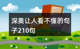 深?yuàn)W讓人看不懂的句子210句