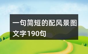 一句簡(jiǎn)短的配風(fēng)景圖文字190句