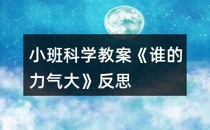 小班科學(xué)教案《誰的力氣大》反思