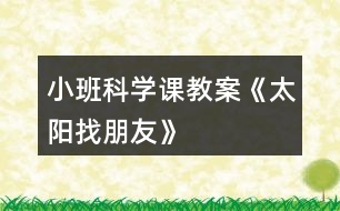 小班科學課教案《太陽找朋友》