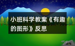 小班科學教案《有趣的圖形》反思