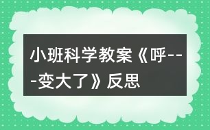 小班科學(xué)教案《呼---變大了》反思