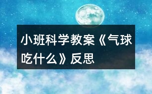 小班科學(xué)教案《氣球吃什么》反思