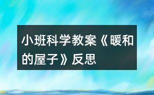 小班科學(xué)教案《暖和的屋子》反思