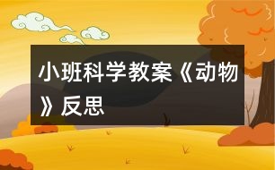 小班科學(xué)教案《動(dòng)物》反思