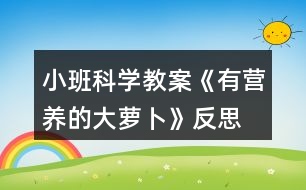 小班科學(xué)教案《有營養(yǎng)的大蘿卜》反思