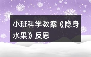 小班科學教案《隱身水果》反思