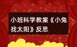 小班科學(xué)教案《小兔找太陽》反思