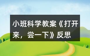 小班科學(xué)教案《打開來，嘗一下》反思