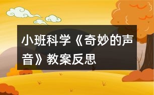 小班科學(xué)《奇妙的聲音》教案反思