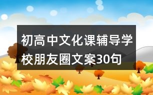 初高中文化課輔導(dǎo)學(xué)校朋友圈文案30句