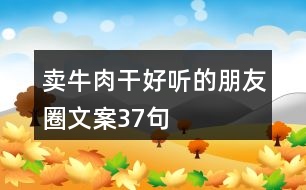 賣牛肉干好聽(tīng)的朋友圈文案37句