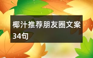 椰汁推薦朋友圈文案34句