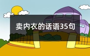 賣內(nèi)衣的話語(yǔ)35句